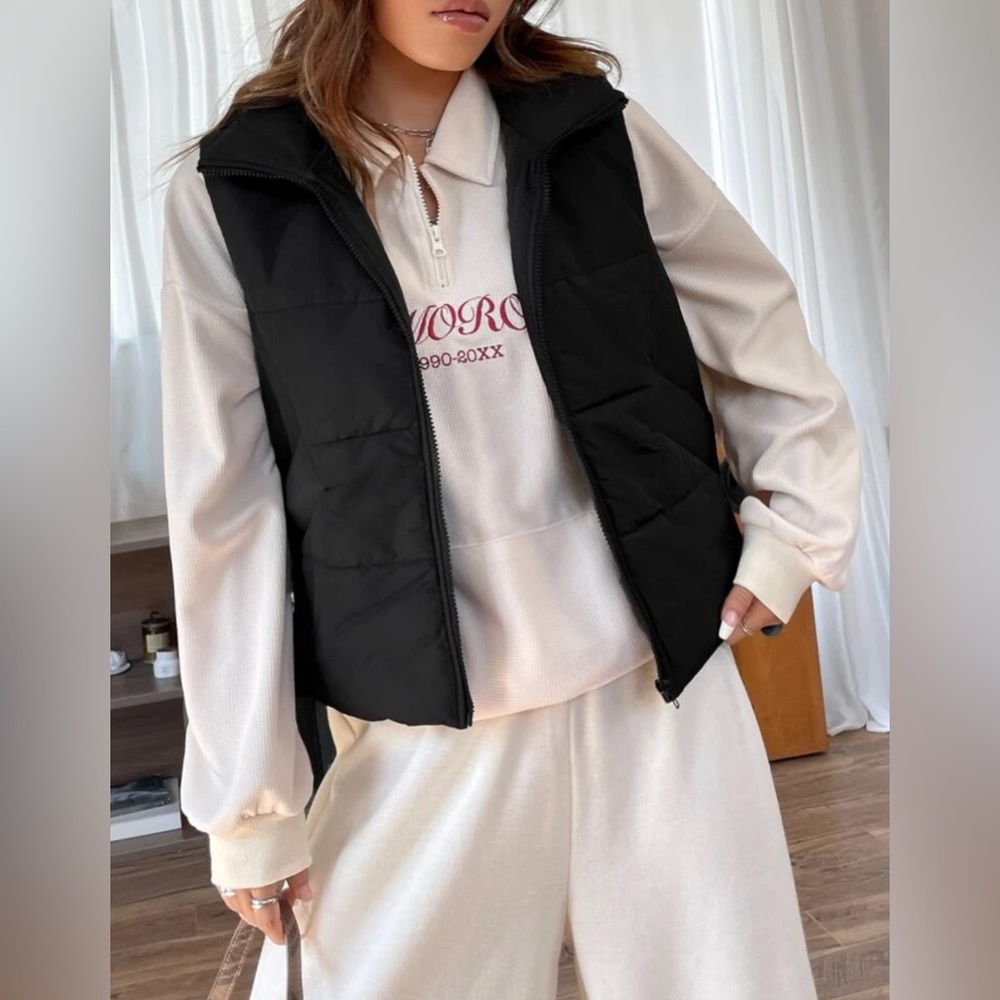 Black SHEIN Puffer Vest